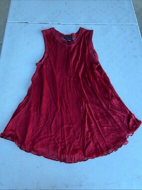 Jessica Red Mesh Swing Tunic Tank